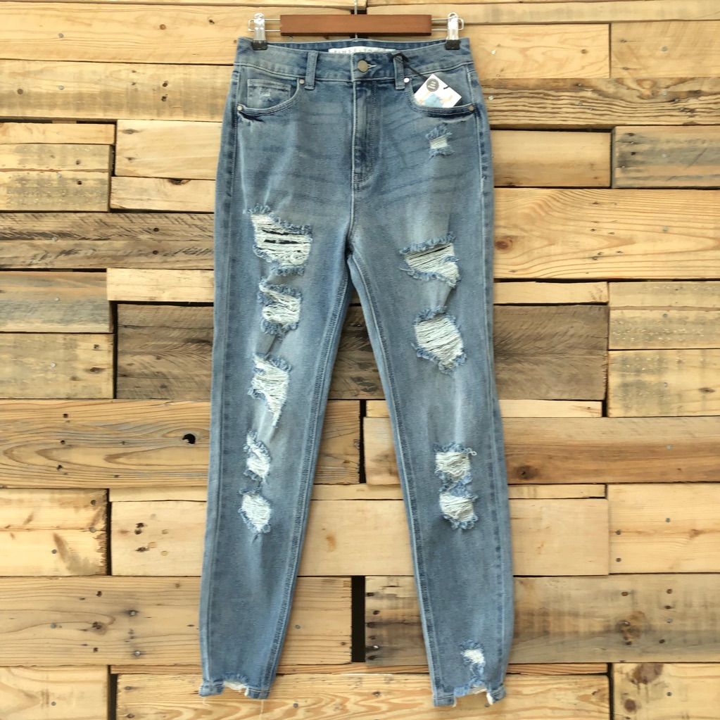 Tinseltown The Mom Jean Skinny Destroyed Jeans Size 9